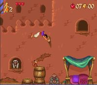 une photo d'Ã©cran de Aladdin sur Nintendo Super Nes